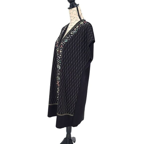 Zara Basic Jewel Print V Neck Shift Dress Black XL - Picture 3 of 11